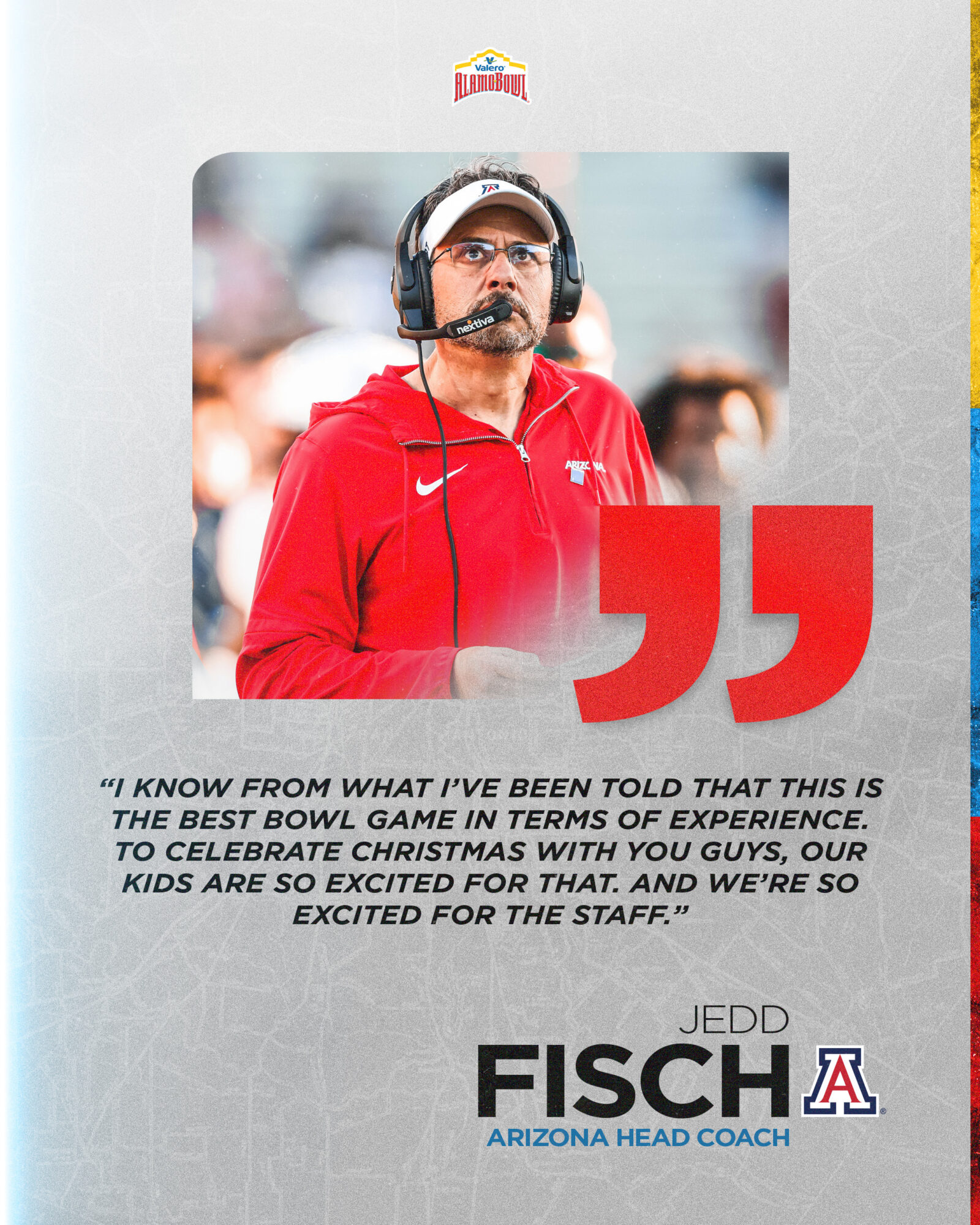 Team Announcement Arizona Head Coach Jedd Fisch Valero Alamo Bowl