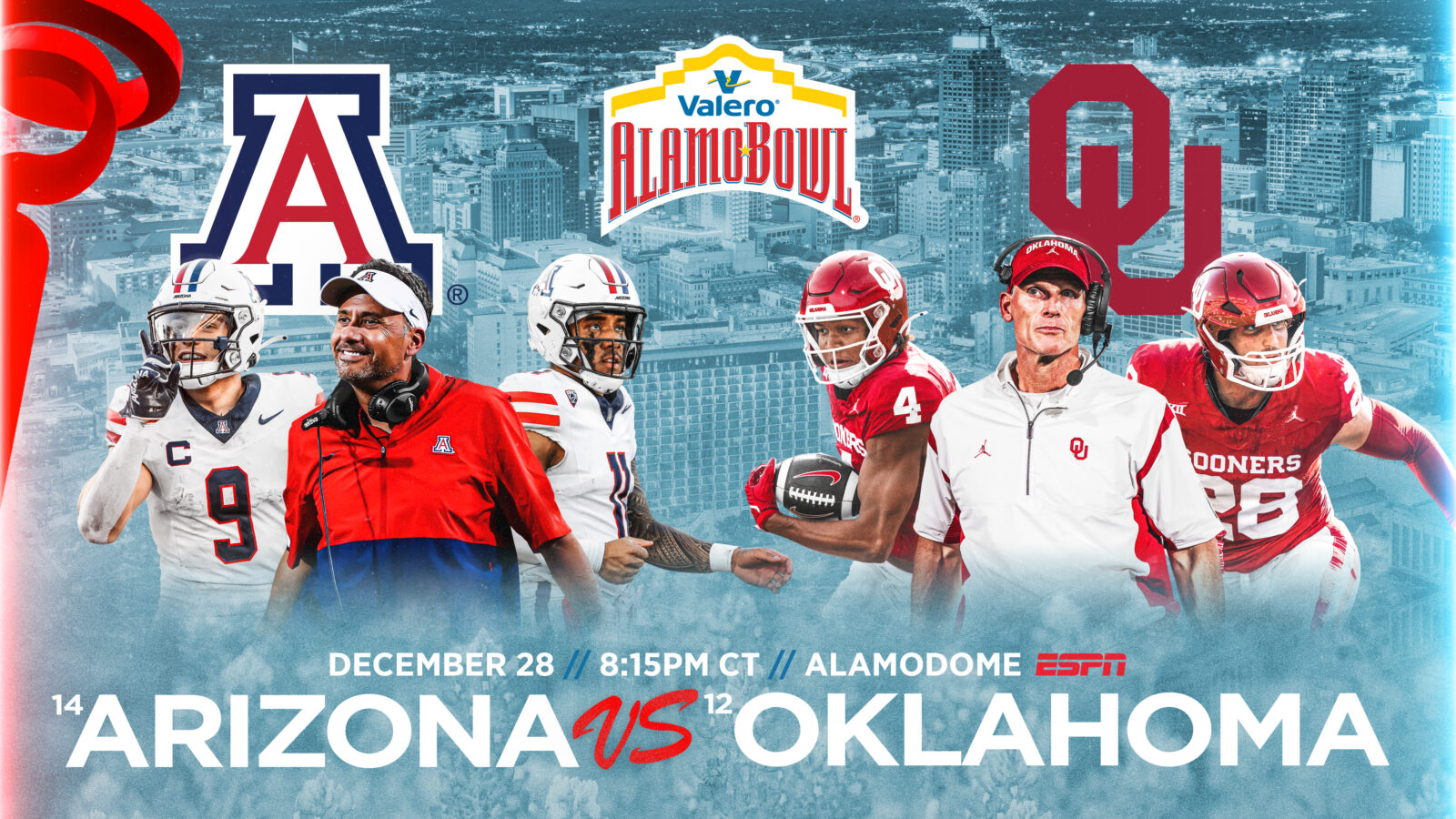 14 Arizona to face 12 Oklahoma in the 2023 Valero Alamo Bowl Valero